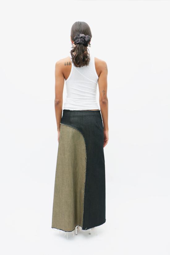  레이브 리뷰 롱 스커트 Rave Review Amber Hild 데님 스커트 - RAVE REVIEW