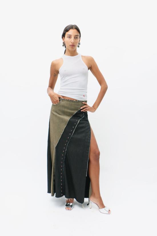  레이브 리뷰 롱 스커트 Rave Review Amber Hild 데님 스커트 - RAVE REVIEW