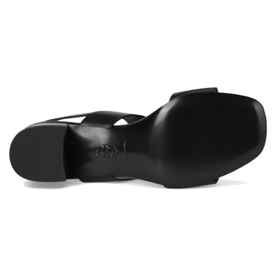  토리버치 샌들 T-락 힐 바케타 가죽  퍼펙트 블랙 - TORY BURCH