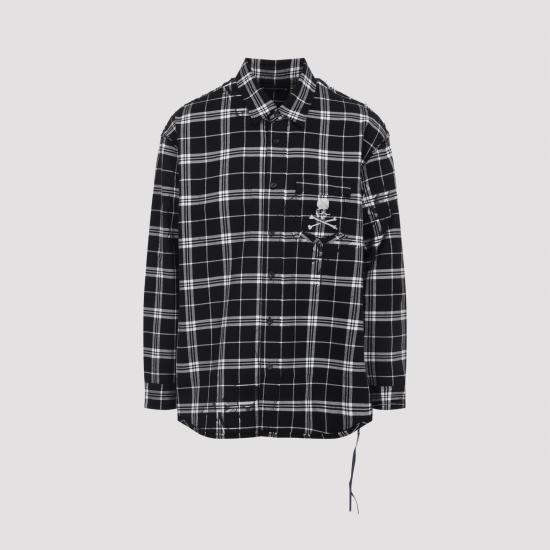 25FW 마스터마인드 긴팔 셔츠 MW25S15SH007 026 BLACK PLAID - MASTERMIND