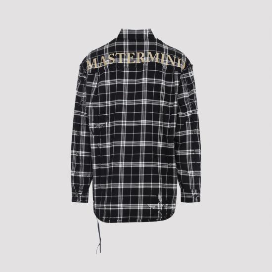 25FW 마스터마인드 긴팔 셔츠 MW25S15SH007 026 BLACK PLAID - MASTERMIND