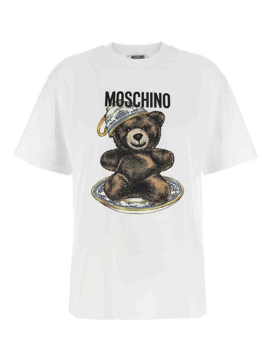 25FW 모스키노 반팔 티셔츠 072455411001 White