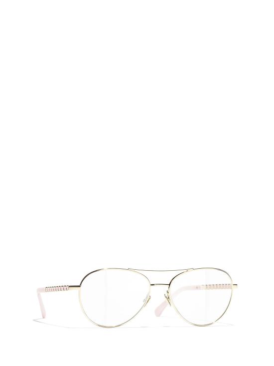 26FW 샤넬 안경 CH2224Q C489 PALE GOLD - CHANEL