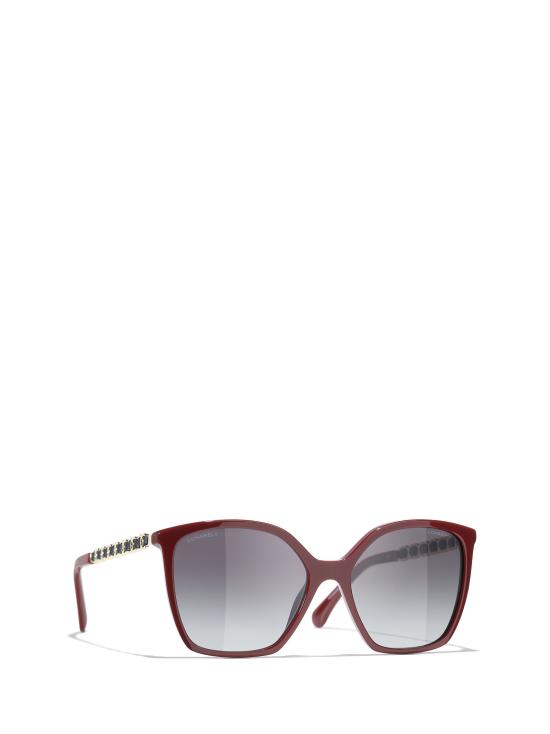 26FW 샤넬 아세테이트 카프스킨 선글라스 CH5546Q 1792S6 BURGUNDY - CHANEL