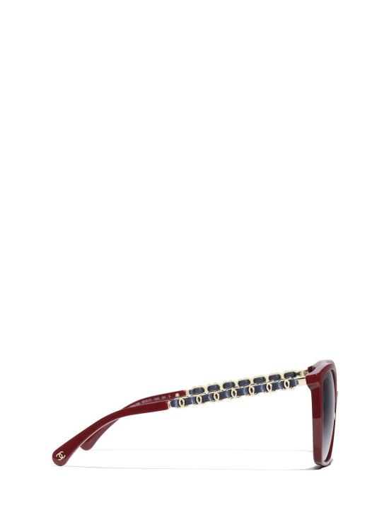 26FW 샤넬 아세테이트 카프스킨 선글라스 CH5546Q 1792S6 BURGUNDY - CHANEL