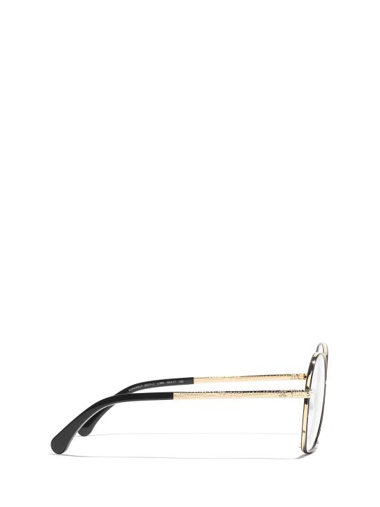 26FW 샤넬 안경 CH2217J C395 PALE GOLD BLACK - CHANEL