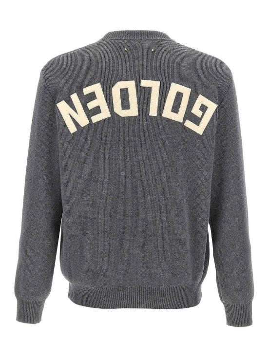 25FW 골든구스 로고 백 코튼 라운드넥 스웨터 GWP00951P00066260304 - GOLDEN GOOSE