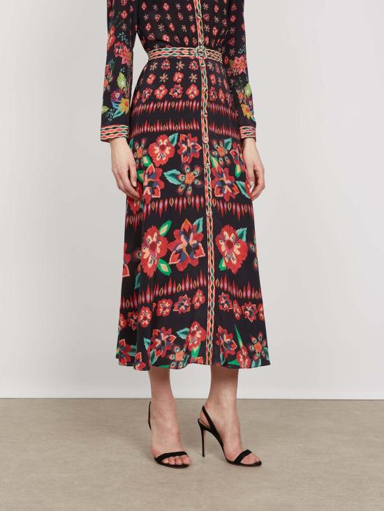  살로니 롱 원피스 Saloni 레아 셔츠 드레스 코디아 느와르 - SALONI