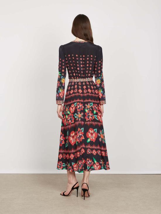  살로니 롱 원피스 Saloni 레아 셔츠 드레스 코디아 느와르 - SALONI