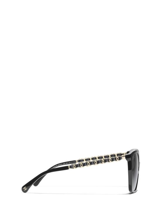 26FW 샤넬 아세테이트 카프스킨 선글라스 CH5546Q C622T8 BLACK - CHANEL