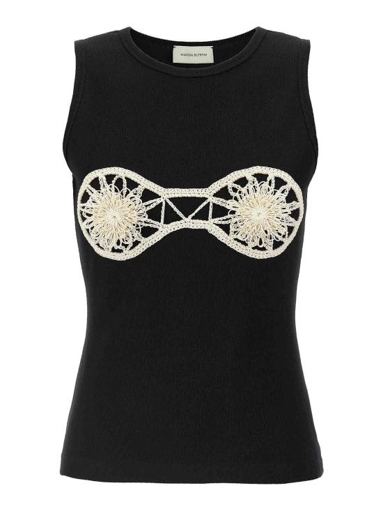 25FW 마그다뷰트림 민소매 티셔츠 171524BLACK Black