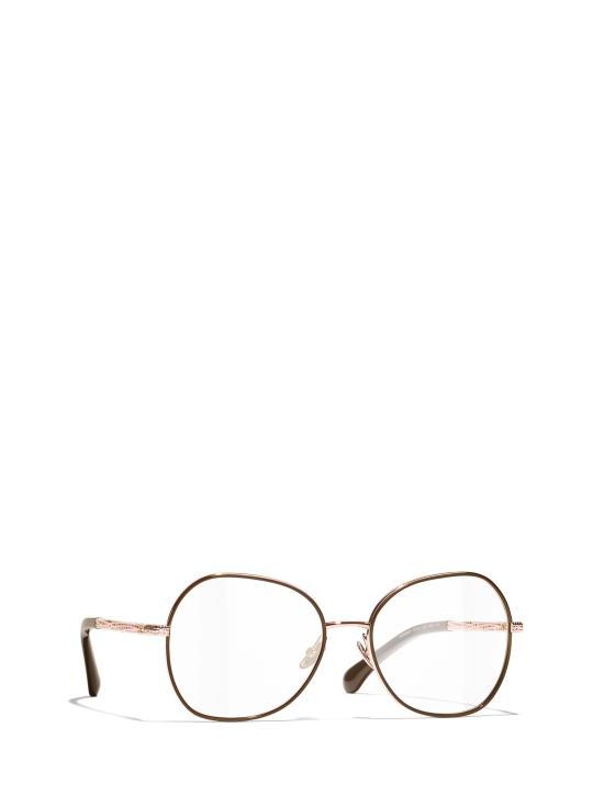 26FW 샤넬 안경 CH2217J C487 BEIGE ROSE GOLD DARK TAUPE - CHANEL