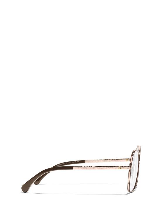 26FW 샤넬 안경 CH2217J C487 BEIGE ROSE GOLD DARK TAUPE - CHANEL