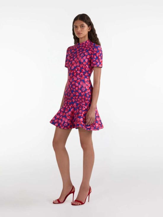  살로니 숏 원피스 민 C 드레스 아주르 플라밍고 - SALONI