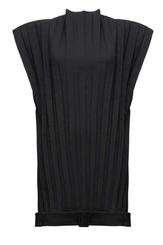  마르지엘라 숏 원피스 메종  플리츠 벨트 미니 드레스 - MAISON MARGIELA