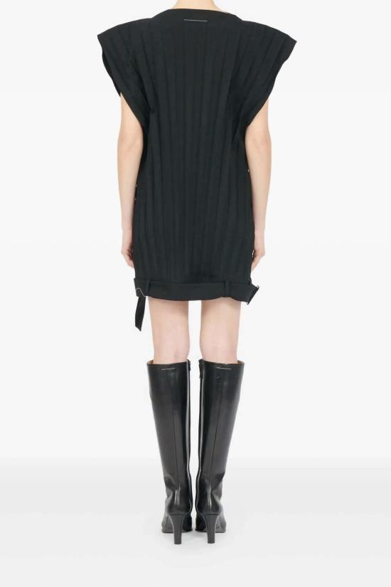  마르지엘라 숏 원피스 메종  플리츠 벨트 미니 드레스 - MAISON MARGIELA