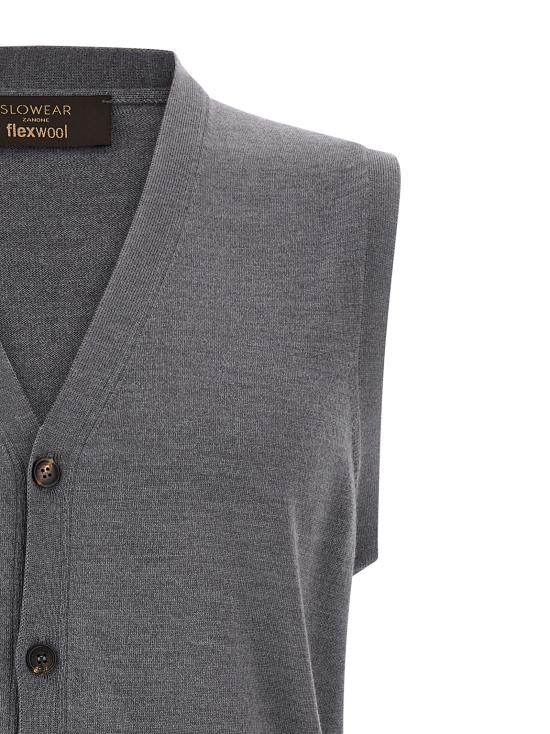 25FW 자노네 니트 베스트 811946Z0290N7284 Gray - ZANONE