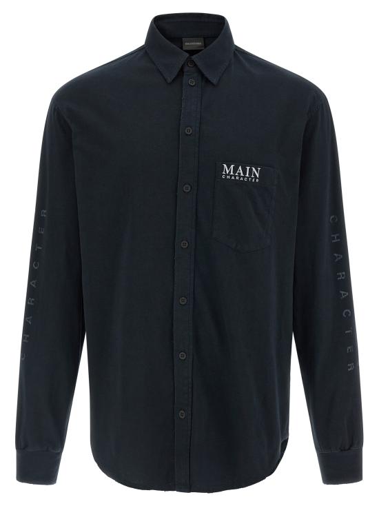 25FW 발렌시아가 메인 캐릭터 아트워크 티셔츠 슬리브 셔츠 850260TTVB91083 Black