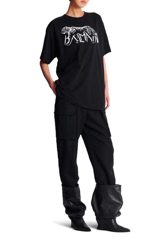 25FW 발망 반팔 티셔츠 FF0EH005GF22EAB NOIR - BALMAIN