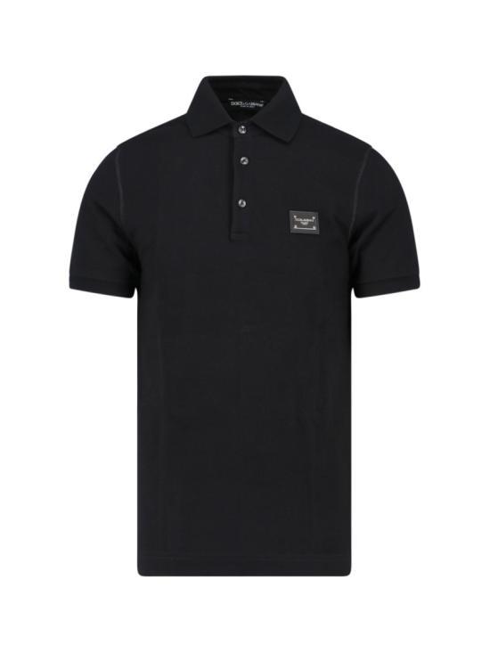 25FW 돌체앤가바나 로고 코튼 피케 폴로 셔츠 G8PL4T G7F2HN0000 Black
