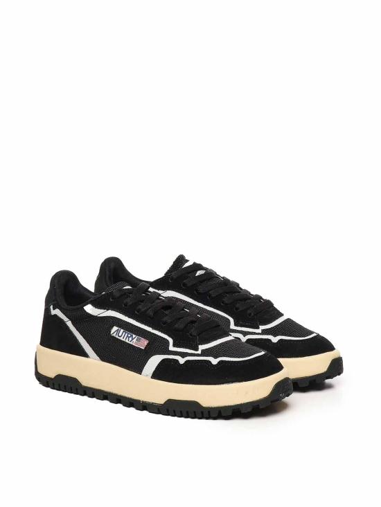 25SS 오트리 WILDPACE 로우 스니커즈 립스탑 나일론 가죽 LDLMAK06 Black - AUTRY