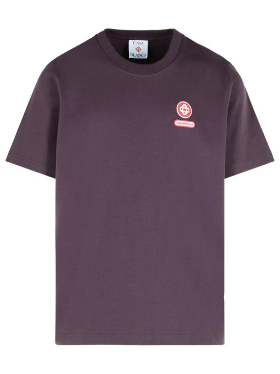 25FW 카사블랑카 반팔 티셔츠 M AW25 JTS 001 06AUBERGINE Bordeaux