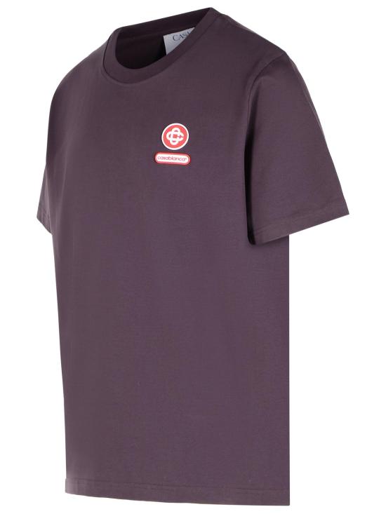25FW 카사블랑카 반팔 티셔츠 M AW25 JTS 001 06AUBERGINE Bordeaux - CASABLANCA
