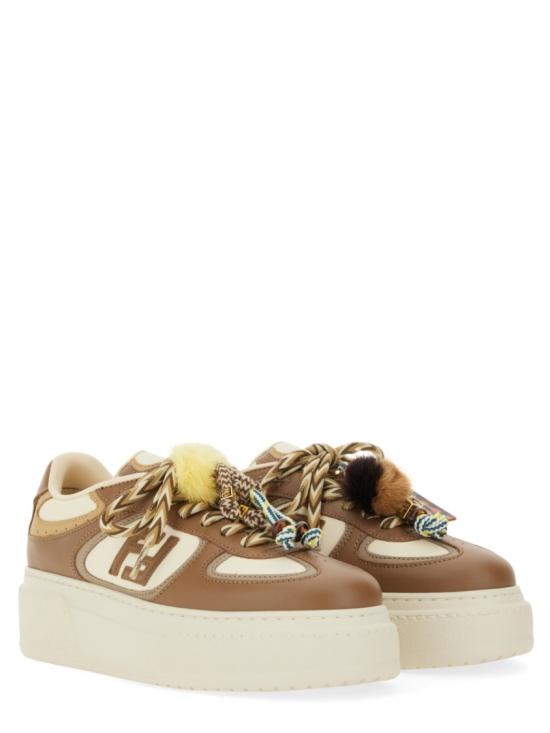 25FW 펜디 매치 소프트 레더 로우탑 스니커즈 8E8721 AY9NF1TO6 Brown - FENDI