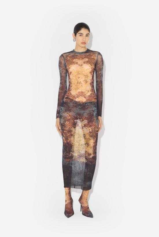 25FW 장 폴 고티에 롱 원피스 25 04 W DR023 M006P 005740 Black vintageblue green - JEAN PAUL GAULTIER