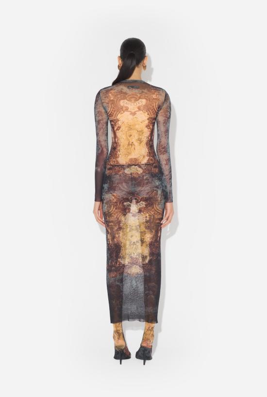 25FW 장 폴 고티에 롱 원피스 25 04 W DR023 M006P 005740 Black vintageblue green - JEAN PAUL GAULTIER