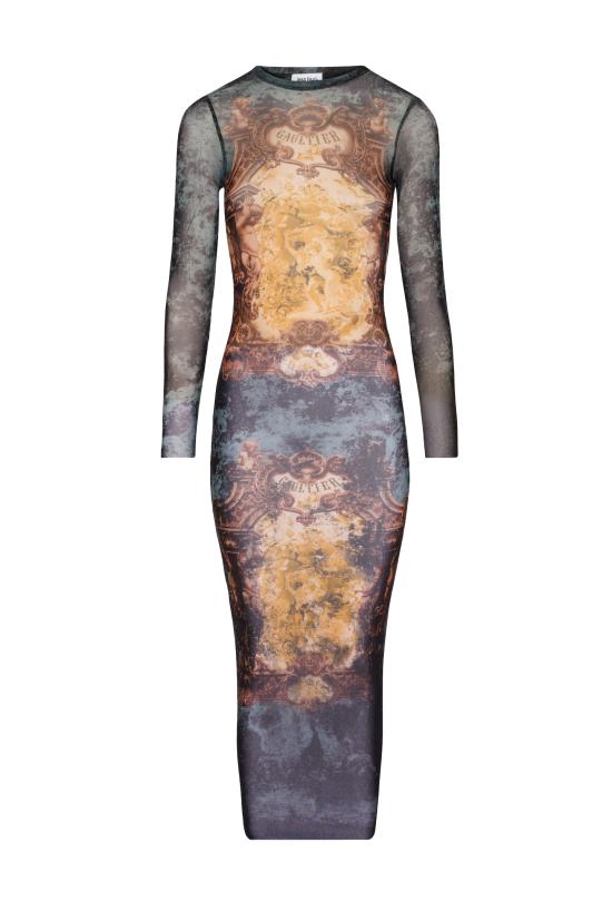 25FW 장 폴 고티에 롱 원피스 25 04 W DR023 M006P 005740 Black vintageblue green