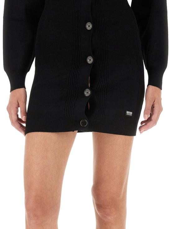 모스키노 미디 원피스 04938702 0555 Black - MOSCHINO