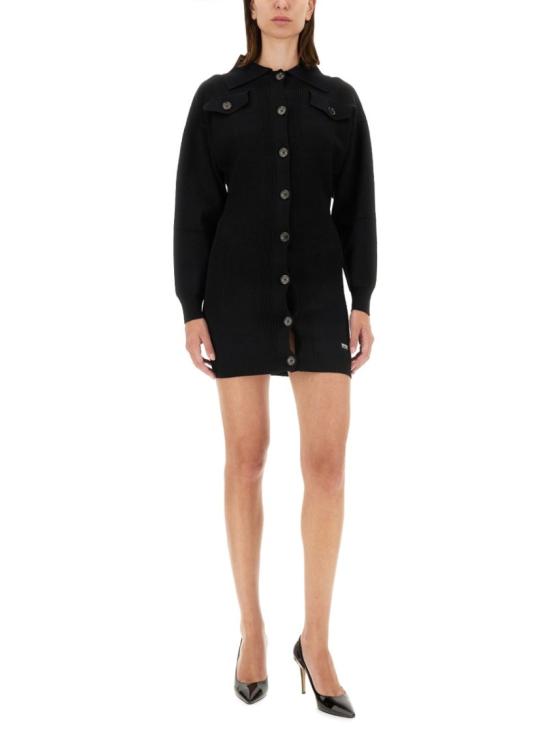  모스키노 미디 원피스 04938702 0555 Black - MOSCHINO