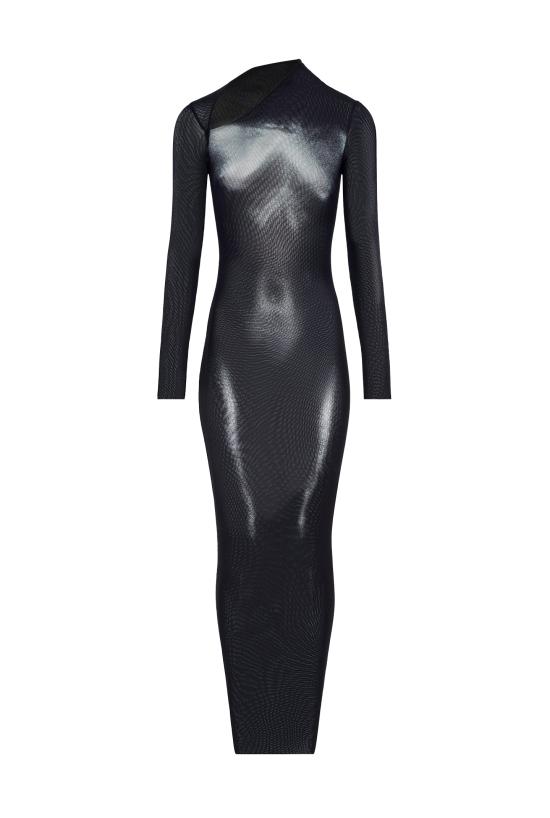 25FW 장 폴 고티에 미디 원피스 25 04 W DR051 M010P 0091 Black