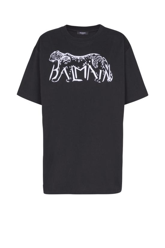 25FW 발망 반팔 티셔츠 FF0EH005GF22 EAB NOIR BLANC