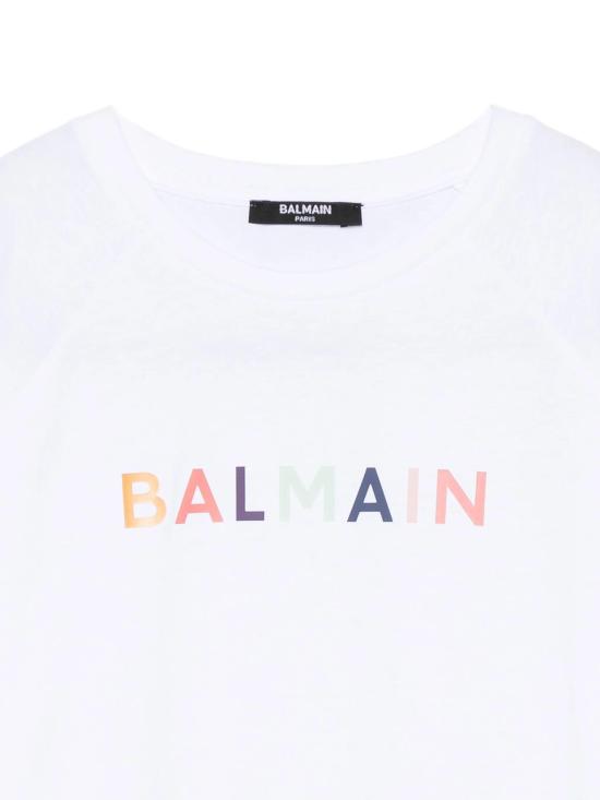 25FW [키즈] 발망 티셔츠 BX8R31Z3186 100MC White - BALMAIN