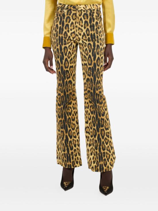 25FW 로베르토 카발리 데님 팬츠 VWJ221 DAQ7100504 Brown - ROBERTO CAVALLI