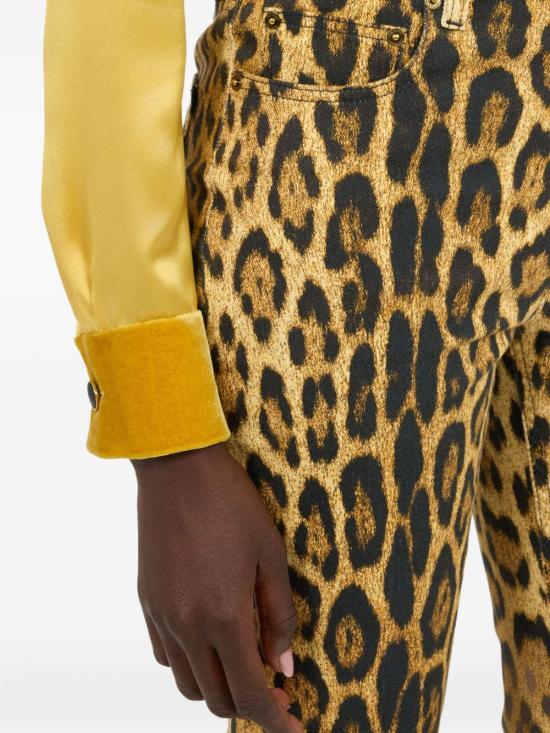 25FW 로베르토 카발리 데님 팬츠 VWJ221 DAQ7100504 Brown - ROBERTO CAVALLI