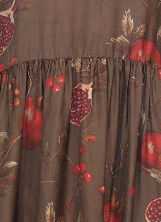 25FW 우마 왕 미디 원피스 UP5017 UW067BROWN RED Brown - UMA WANG