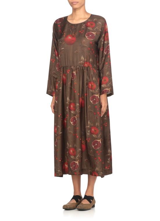 25FW 우마 왕 미디 원피스 UP5017 UW067BROWN RED Brown - UMA WANG