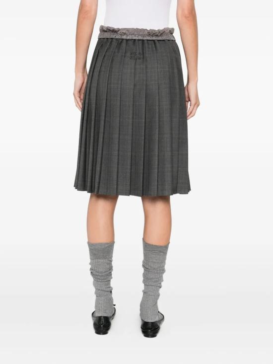 25FW 미우미우 미디 스커트 MG2467 175YF0480 Gray - MIU MIU