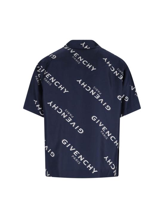 25FW 지방시 반팔 셔츠 BM616J1673 410 Blue - GIVENCHY