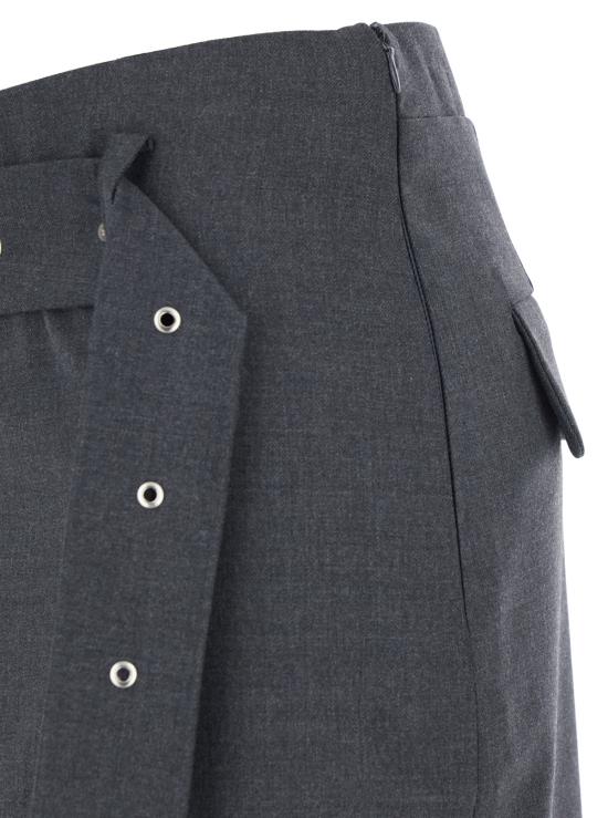 25FW 로우클래식 미디 스커트 LW253SK03CC0001 Grey - LOW CLASSIC