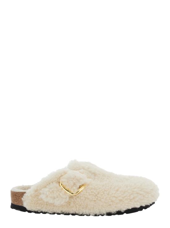 25FW 버켄스탁 BOSTON 보스톤 빅버클 테디 시어링 뮬  1025664EGGSHELL Beige