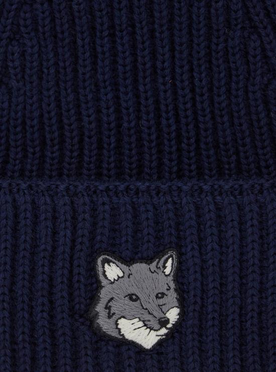 25FW 메종키츠네 폭스 헤드 라지 비니  PM06112KT10220413 Blu - MAISON KITSUNE