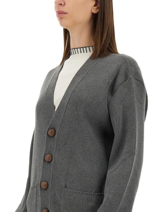 25FW 골든구스 코튼 버튼 가디건 GWP00950 P00066260304 Grey - GOLDEN GOOSE