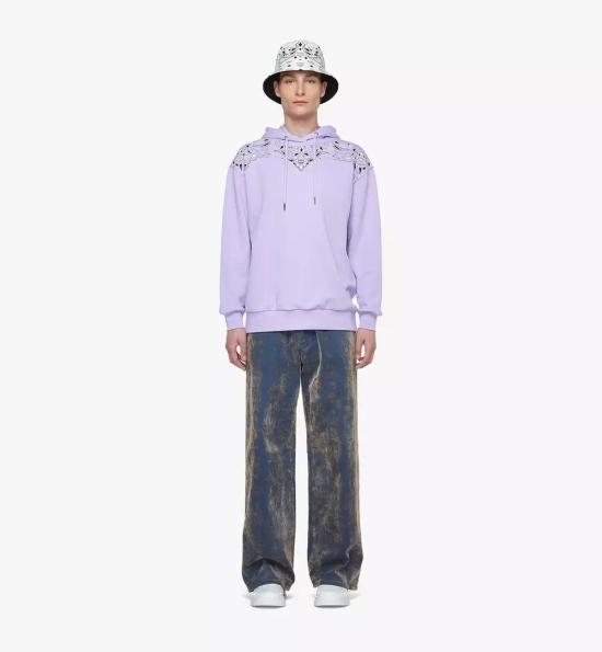  엠시엠 후드 티셔츠 MFADAMM01U700PURPLE Blue - MCM