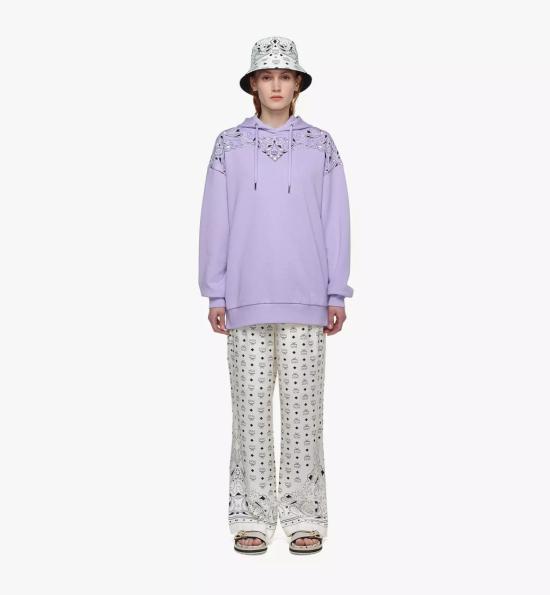  엠시엠 후드 티셔츠 MFADAMM01U700PURPLE Blue - MCM