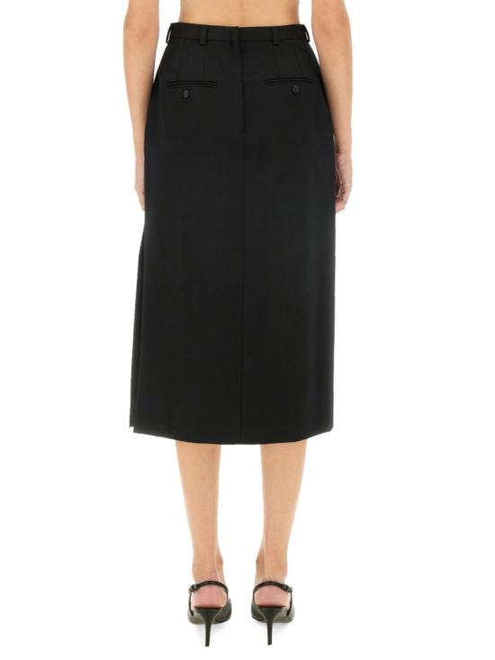  돌체앤가바나 슬릿 카프 랭스 울 개버딘 스커트 F4CXCT FU28JN0000 Black - DOLCE & GABBANA