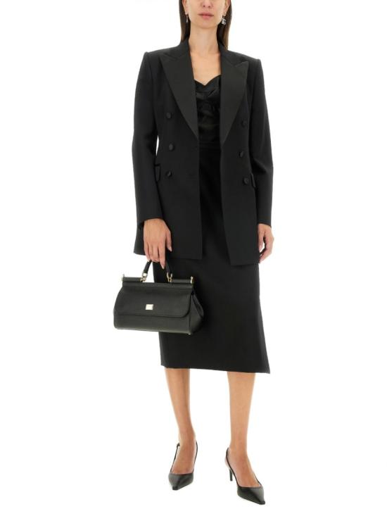  돌체앤가바나 슬릿 카프 랭스 울 개버딘 스커트 F4CXCT FU28JN0000 Black - DOLCE & GABBANA
